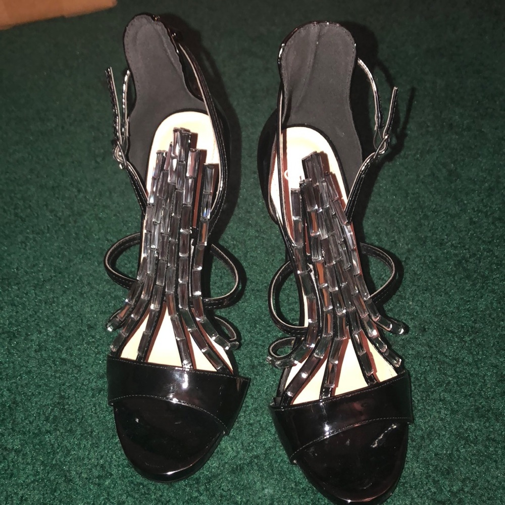 Black sparkly starburst gemstone heels Windsor - Picture 4 of 8